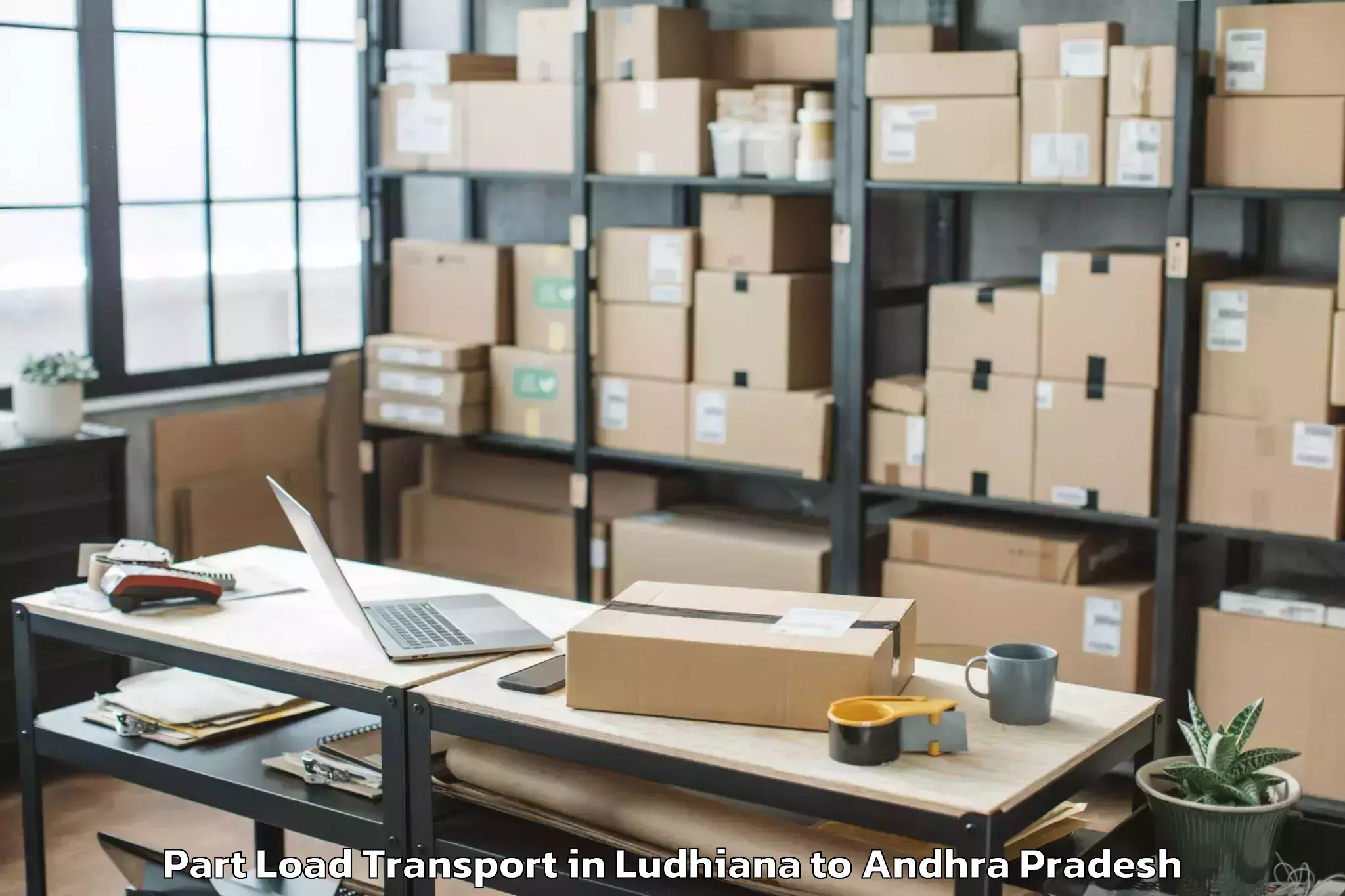 Top Ludhiana to Nekarikallu Part Load Transport Available